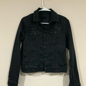 MOTHER Black Jean Jacket Cropped Casual Style